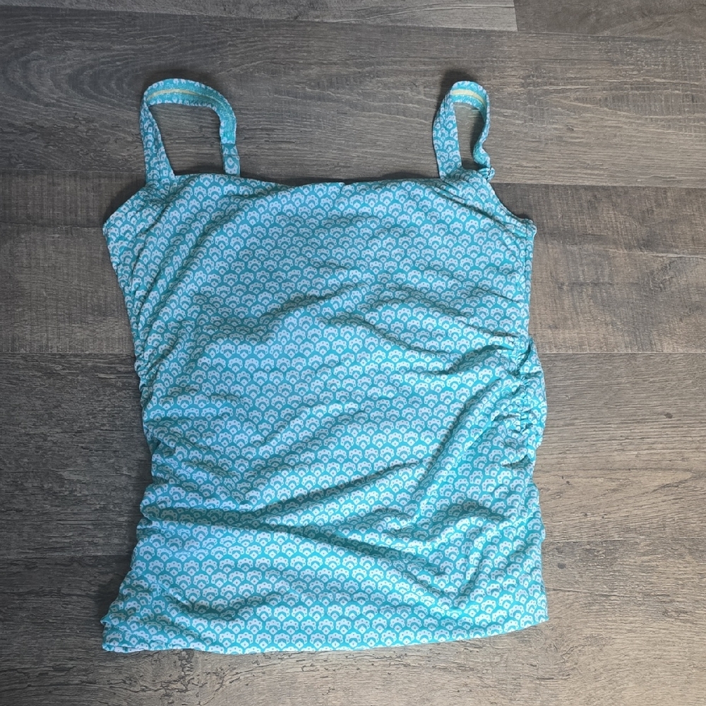 Miraclesuit X Talbots Blue Patterned Bikini Top